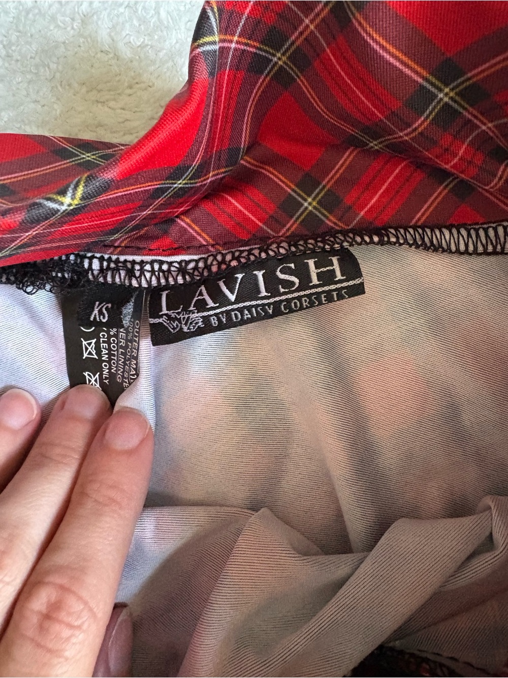 Daisy Corsets Red & Black Tartan Plaid Circle Skirt - Picture 3 of 3